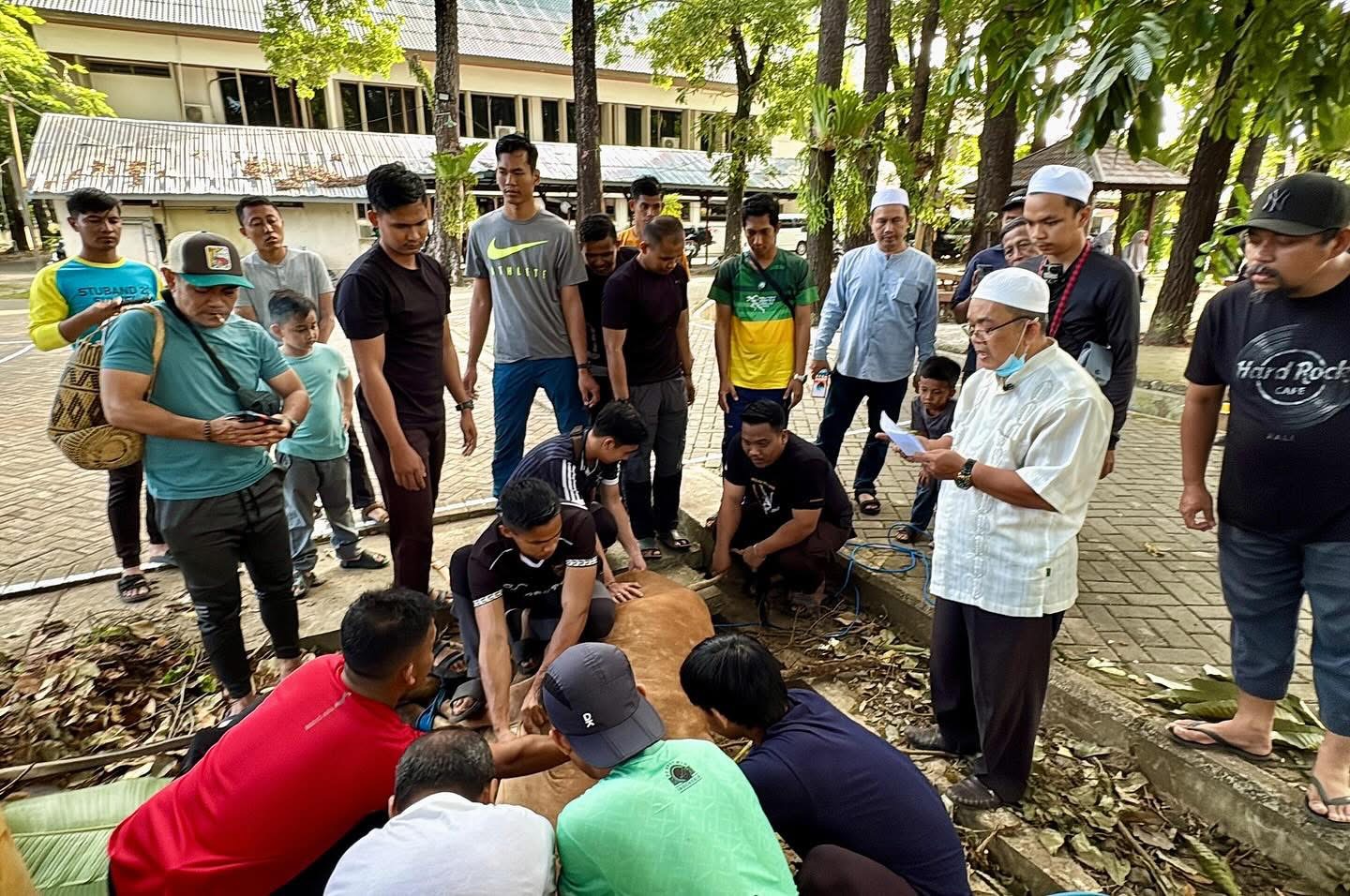 Dishut Kalsel Laksanakan Pemotongan Hewan Kurban, Bungkus Daging Pakai Daun Jati Ramah Lingkungan
