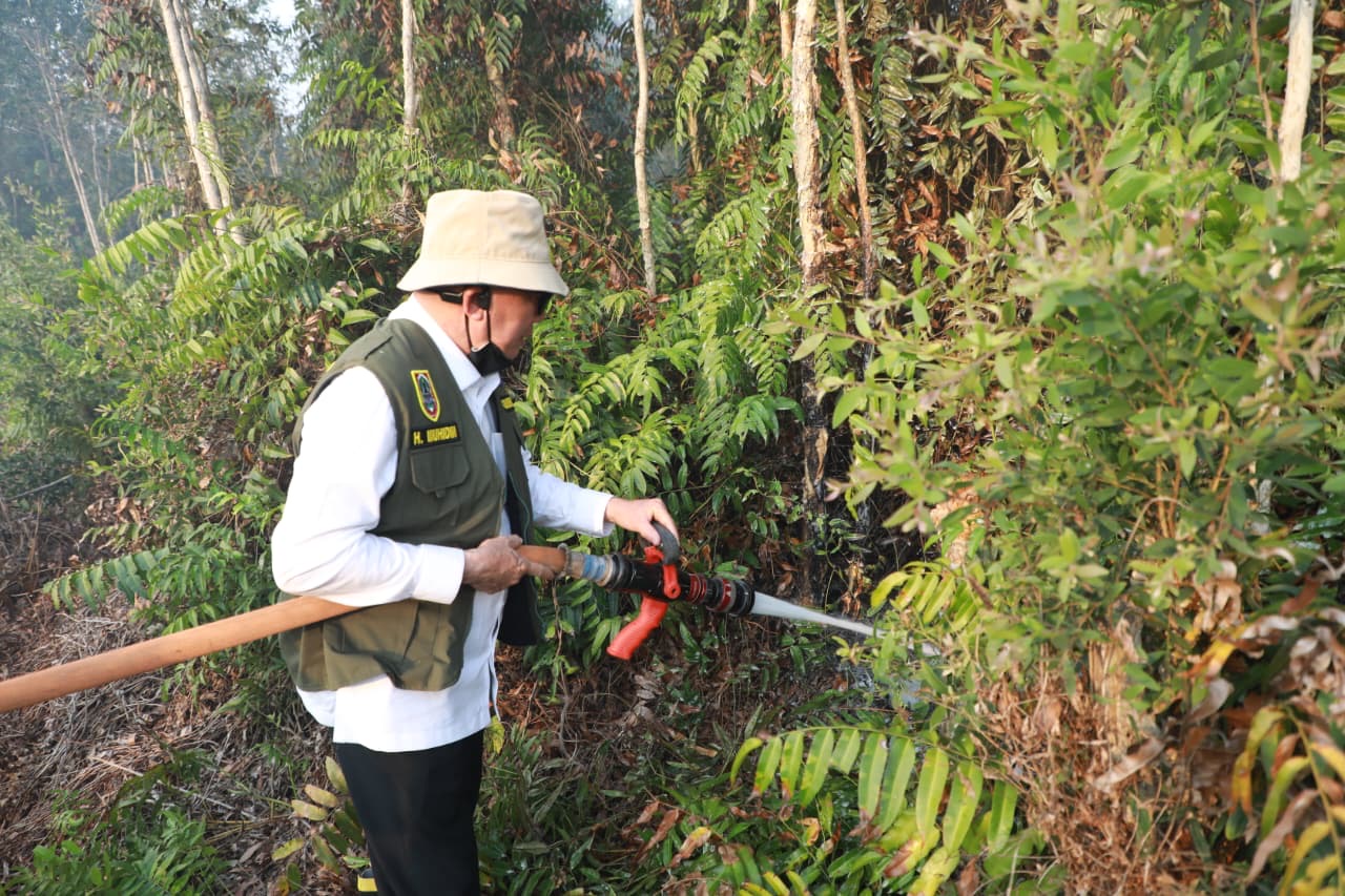 Terus Pantau dan Turun Padamkan Api di Lahan Gambut, Gubernur H. Muhidin : Penanganan Karhutla di Lahan Gambut Butuh Perhatian Khusus