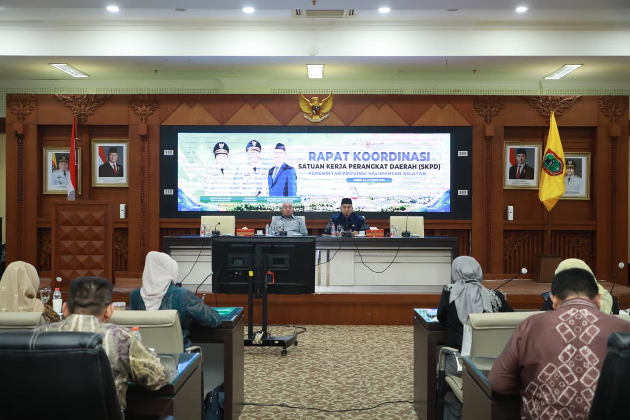 Gubernur H. Muhidin Pimpin Rakor SKPD Pemprov Kalsel, Percepat Pembangunan Proyek Strategis Jalan Tengah hingga Stadion